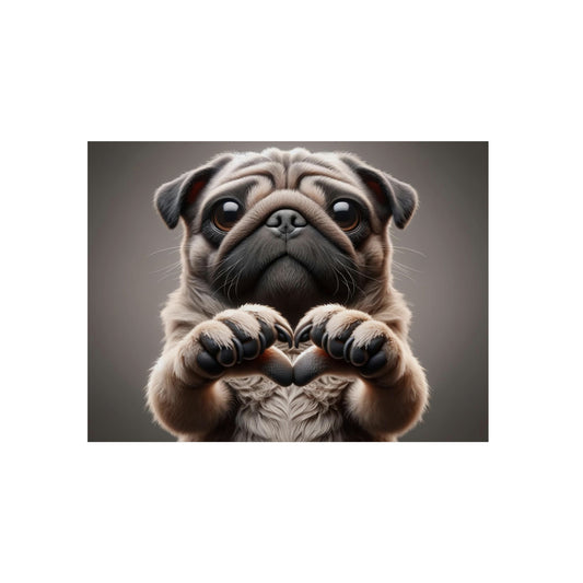 Pug's Playful Love - Aluminum Composite Panel